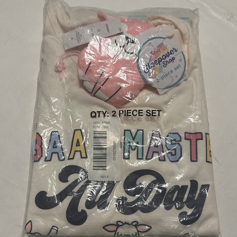 Justice Cream and Pink Kids Pajama Set